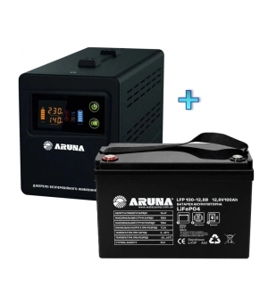 Комплект бесперебойного питания для квартиры ARUNA UPS 1000TOR и LFP100-12B