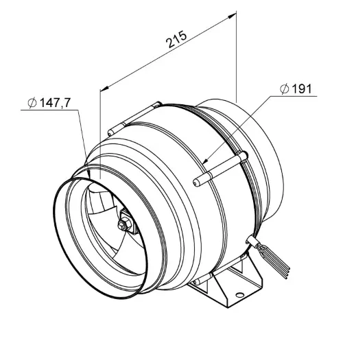Фото 2 - Ruck EL 150L E2M 01 – канальный бытовой вентилятор