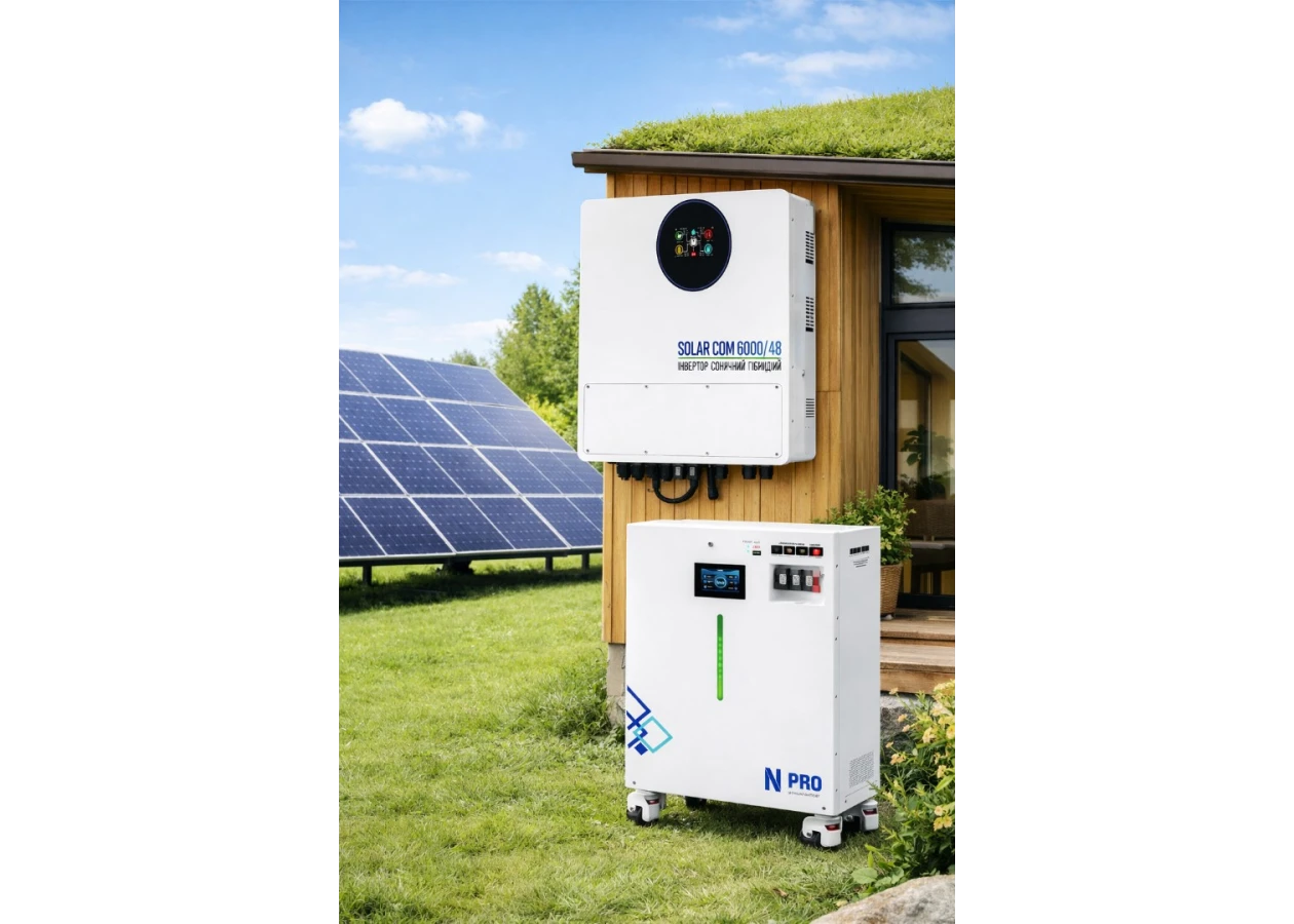 Фото 2 - Гибридный инвертор ARUNA SOLARCOM 6000/48 (6kW, 48A, 125А, Wi-Fi)