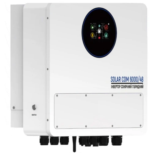 Гібридний інвертор ARUNA SOLARCOM 6000/48 (6kW, 48A, 125А, Wi-Fi)
