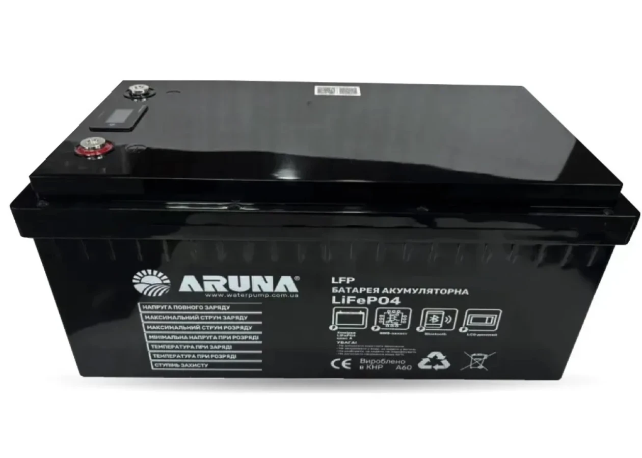 Фото 1 - Аккумуляторная батарея ARUNA LFP 100-12,8BD (1280Wh, BMS, LCD) с Bluetooth и дисплеем