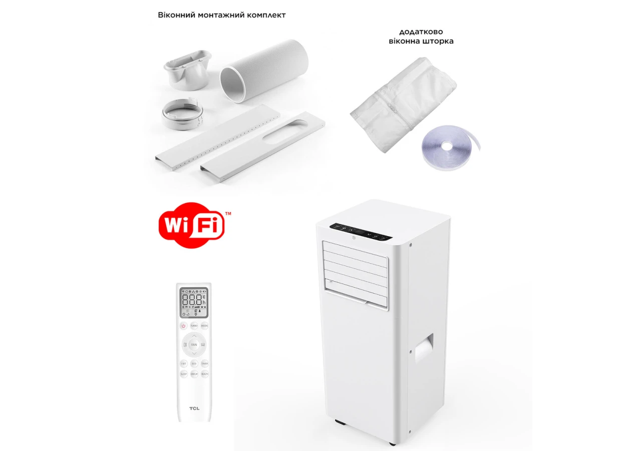 Фото 1 - Мобільний кондиціонер TCL TAC-09CPB/PSLWS WI-FI