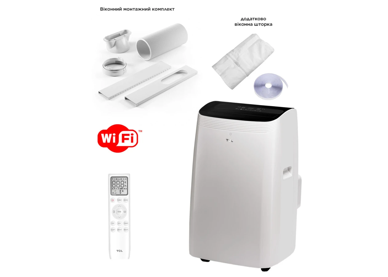 Фото 1 - Мобільний кондиціонер TCL TAC-12CPB/MZWS WI-FI