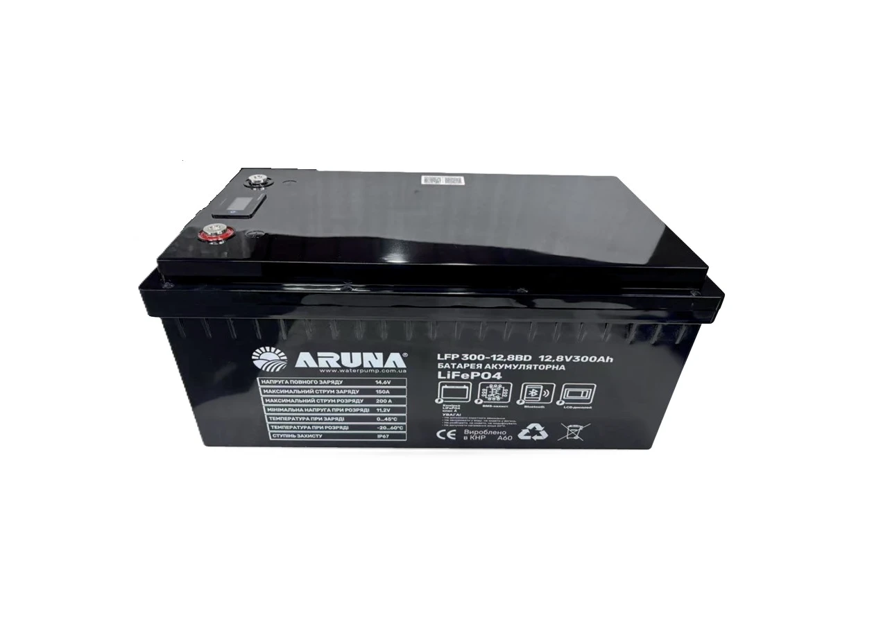 Фото 1 - Акумуляторна батарея ARUNA LFP 300-12,8BD (3840Wh, BMS, LCD)