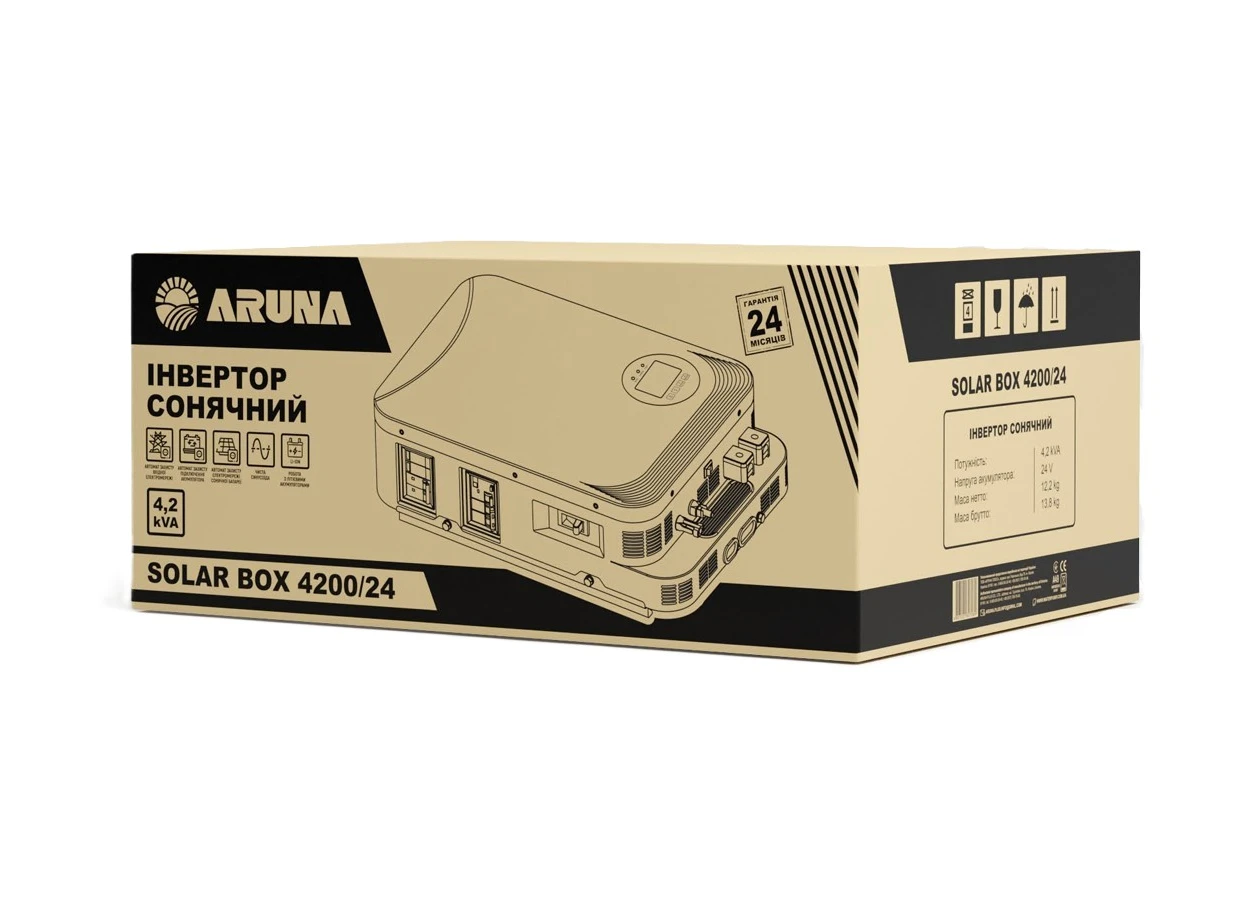 Фото 2 - Гібридний інвертор ARUNA Solar BOX 6200/48 (6200W, 48V, 100A, Wi-Fi)
