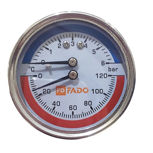 Термоманометр FADO фронтальний Д63 1/2 120°С 6 бар