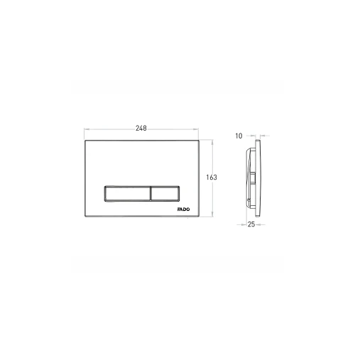 Фото 2 - Кнопка змиву подвійна 10 мм для інсталяції FADO Slim Line матова золота