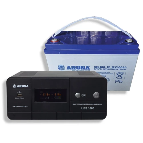 Комплект резервного живлення для котла ARUNA UPS 1000 та GEL 100-12