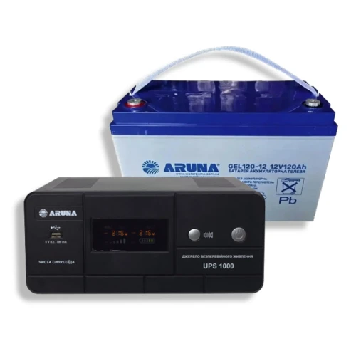 Комплект резервного живлення для котла ARUNA UPS 1000 та GEL 120-12